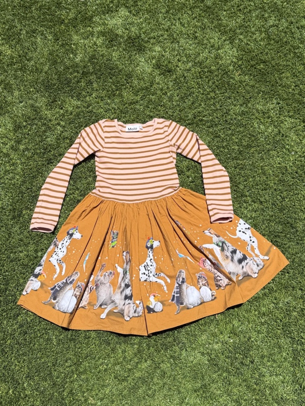 Molo Brown & Blush Striped Top Dog Bottom Dress